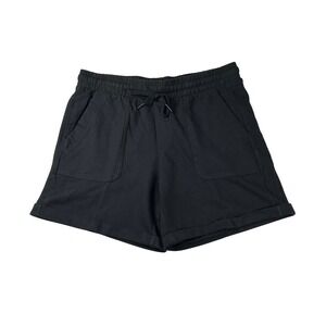 Avia Womens Black Drawstring Waist Patch Pocket Cuffed Shorts Size M 8-10